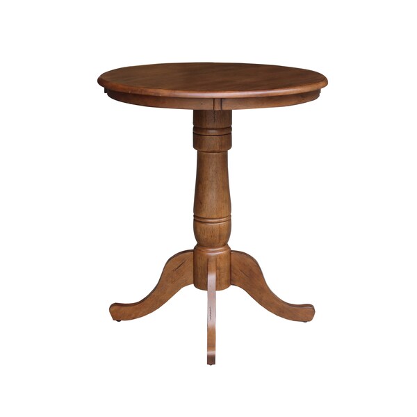 International Concepts Round 30 in Round Top Pedestal Table, 41.1 in Height, Distressed Oak, 30 in W, 30 in L, 41.1 in H K42-30RT-6B-2 - main